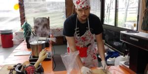 Our butcher chopping up fingers